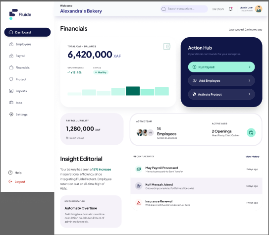 Fluide Business Dashboard